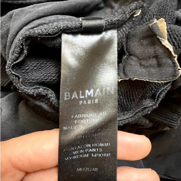 Balmain | Women's Zip Pocket Pull On Cotton Jogger Sweatpants Black Size Medium - Picture 7 of 11